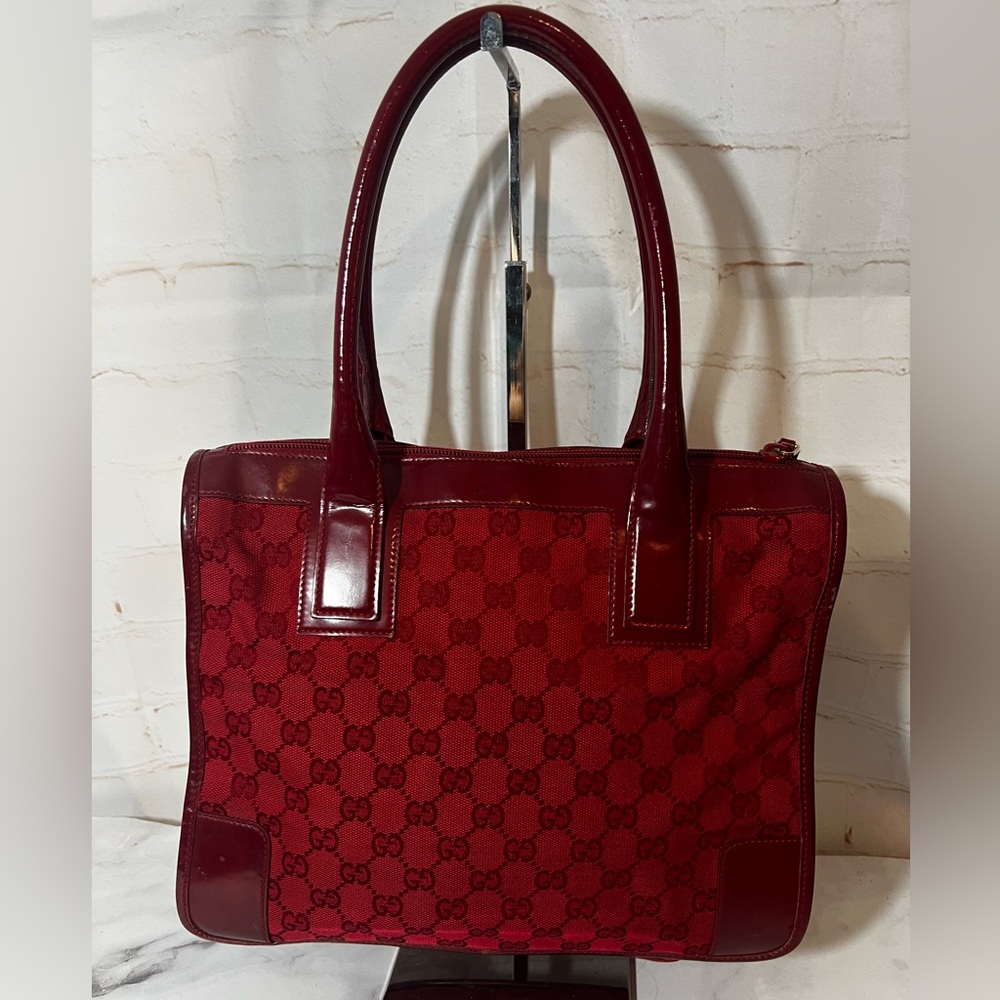 GUC Gucci GG Red Ophidia Small Tote